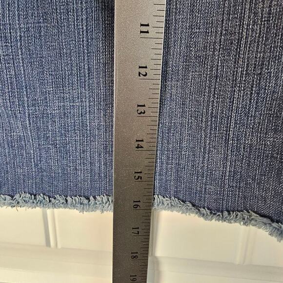 Vintage The Limited Y2K Denim Skirt Womens Size 12 Blue Stretch Micro Retro - Picture 5 of 8